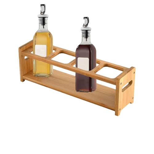 Soporte de botella de aceite de madera y estante de almacenamiento de cocina 2