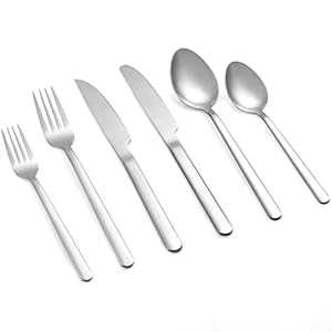 24 Pcs Silverware Set with Steak Knives, Stainless Steel Flatware Set for 4, Food-Grade Cutlery Set, Mirror Polished Tableware Eating Utensils Set for Kitchen, Knife Fork Spoon Set, Dishwasher Safe