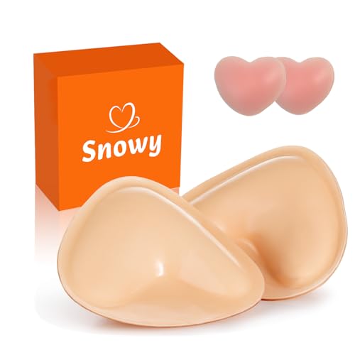 Snowy Sticky Bra Inserts,Reusable and Waterproof Double Sided Snowy Inserts,Sticky Bra Push Up for Women Dresses Bikinis (Medium (A/B Cups))