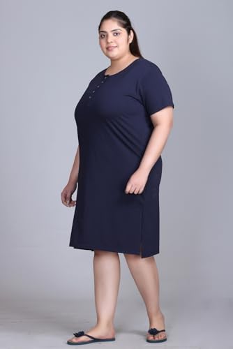 Image of In Love Women's Cotton Plus Size Nighty Chemise | Easy cotton chemise for nightwear and lounge comfort