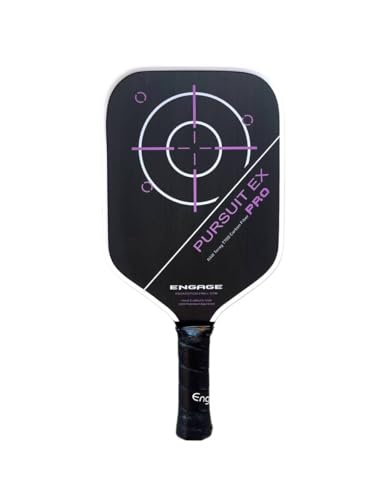 Engage Pursuit Pro EX Pickleball Paddle – Widebody Shape, Raw T700 Toray Carbon Fiber Face, 13mm Control Pro “Black” Core (Deep Magenta, Lite (7.5-7.8oz))