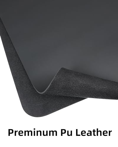 Image of Leather Desk Pad Protector,Mouse Pad,Office Desk Mat, Non-Slip PU Leather Desk Blotter,Large Desk mat,Waterproof Keyboard mat for Office /Home /Decor (Black,48 inch x 24 inch)