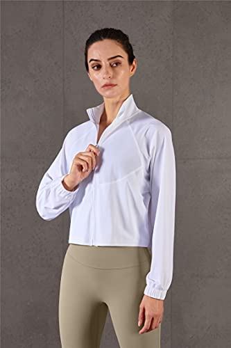 Altiland Women'S Athletic Running Yoga Gym Track Zip Up Cropped Jackets Long Sleeve Workout Shirts thumb #2