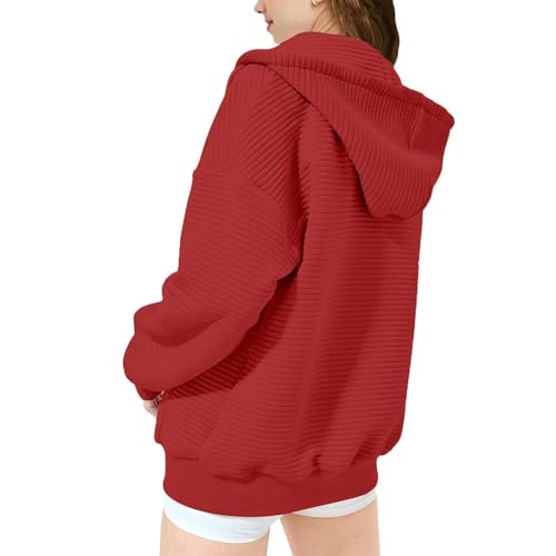 Girls Zip Up Hoodies Cute Hooded Jacket Pockets Kids Plain School Hoodie Fall Winter Soft Athletic Sweatshirts3