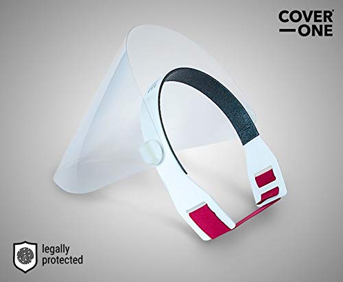 CoverOne - Visera Facial, Mascarilla Protectora Completa. Protector Facial Transparente Ajustable de Plástico Ligero para Protección (100)