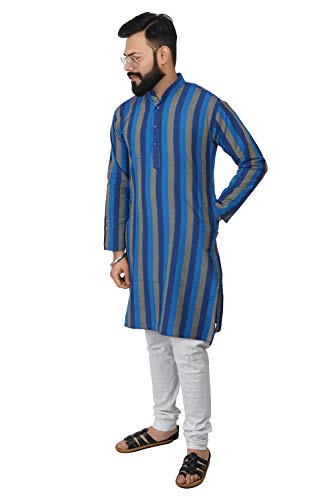 Image of Men's Cotton Long Kurta (Broad Lining)