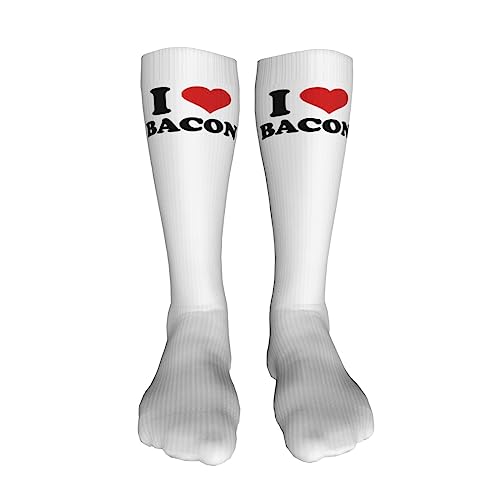 I Heart Bacon Knee High Socks For Women Long Tube Socks Athletic Compression Socks Unisex High Socks Girls3