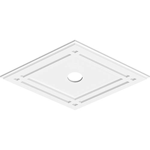 Image of Ekena Millwork CMP30X20DD-03000 Diamond Architectural Grade PVC Contemporary Urethane Ceiling Medallions 30 inchW x 20 inchH x 3 inchID x 10 1 /2 inchC x 1 inchP