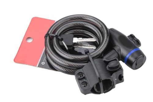 Image of Cyclo Craft Multi-Purpose Steel Key Lock for Bike, Helmet, Luggage, Anti Theft Lock with Computerizes 2 Keys Advance Cable Wire Lock with Mount Brackets Size 3.11 Feet x Thickness 12MM 12mm