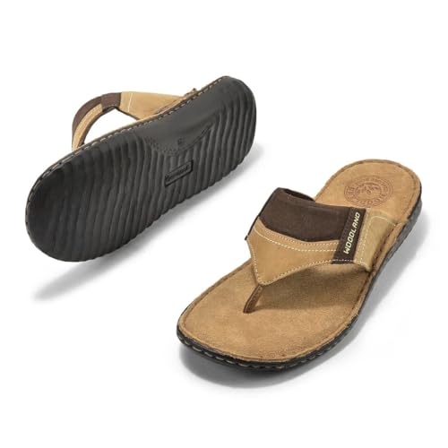 Image of Woodland Men Casual Camel Slippers