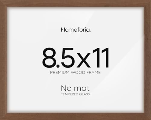 Image of Homeforia Diploma Frame 8.5 x 11 Brown Wood, High End Dark Oak 8.5x11 Certificate Frames, 11x8.5 Document Frames for Wall or Tabletop, 8.5 by 11 Walnut Wooden Frame, Tempered Glass, Wall Kit, Set of 3