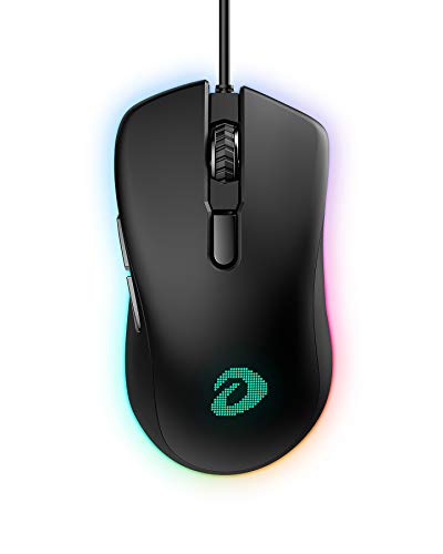 DAREU Wired Gaming Mouse, 6 Programmable Buttons, Ergonomic RGB Gaming Mouse with 16.8 Million Chroma 7 Backlit for PC, Laptop, and Notebook