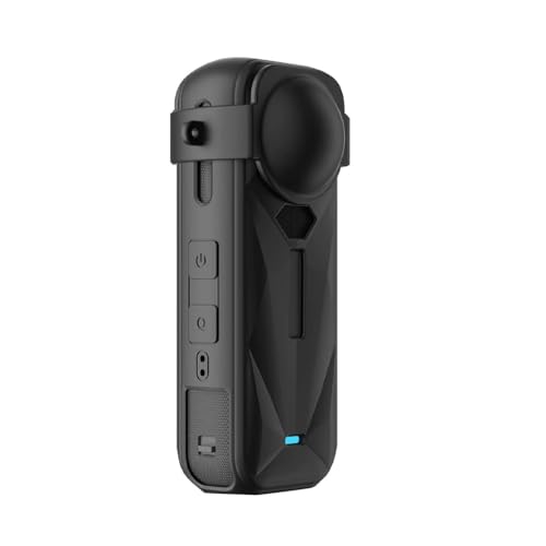 Image of Action Pro Silicone Protective Case Cover with Lens Cap Compatible with Insta360 X5 Action Camera | Shockproof, Scratch Resistant (Black)