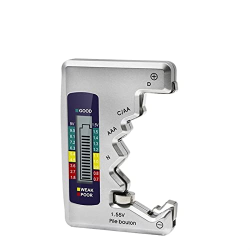 POOIQX Testeur de Batterie numérique LCD Afficher C D N AA AAA 9V 1.5V Touche Cellule Capacité de la Batterie Vérification du détecteur Outil de Diagnostic de capacitance,Forte Durabilité(Rot)