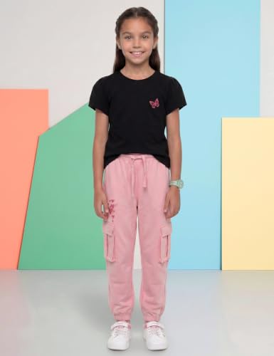 Image of Amazon Brand - Symbol Girls Contrast Panel Detail Cotton Rich Track Pants