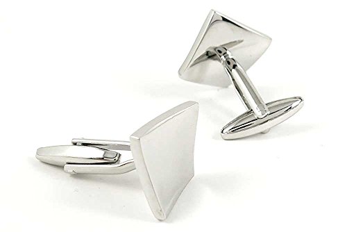 Par de mancornas para hombre modelo cuadrado miniatura 2