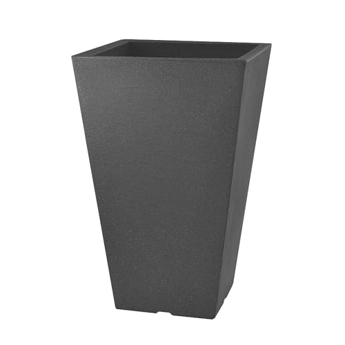 VERDENIA Maceta Mila – Decoración Moderna para Interior y Exterior – Bonito diseño y construcción Robusta – para Diferentes Tipos de Plantas – 24 x 24 x 35 cm, 12 L, Antracita