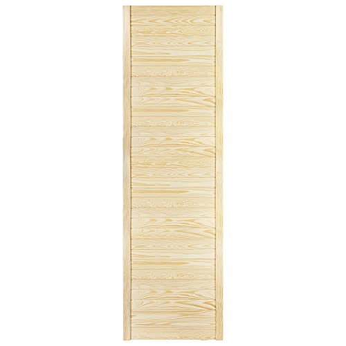 DecoMeister Lamellentüren Holz 1er Pack 594x1995 mm | Holztür aus massiver Kiefer mit fühlbarer Struktur | Möbelfronten für individuelle Renovierung | Lamellentür für Schrank oder Garderobe | Natur