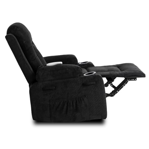 MEBEL ELITE Box 2 Massagesessel – Relaxsessel gepolstert schwarz mit Liegefunktion – Elektrischer Fernsehsessel verstellbar für Wohnzimmer, TV, Büro und Entspannung – Bild 6