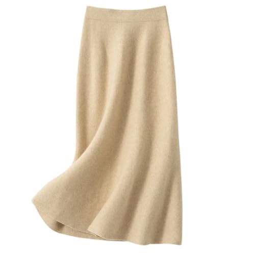Wome Casual Slim High Waist Solid Cashmere Skirt Knitted Fishtail Long Skirt All-Match4