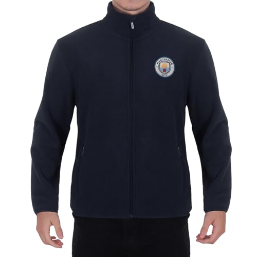 Manchester City Men's Official Full Zip Fleece Jacket – Navy, Medium