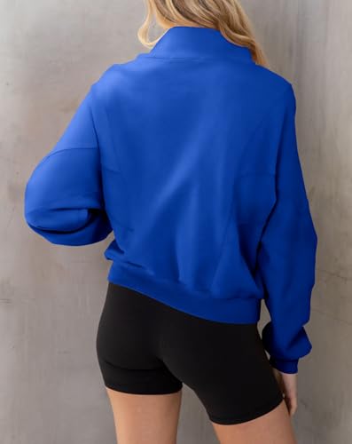 INFITTY Womens Long Sleeve Jacket Full Zip Up Stand Collar with Pockets Casual Batwing Lightweight Sweatshirts4