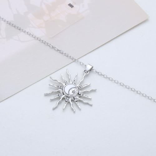 Boho Sunburst Pendant Necklace Gold Crystal Sun Necklace Moon Sun Chain Necklaces Cz Spike Sun Choker Necklaces Jewelry for Women4