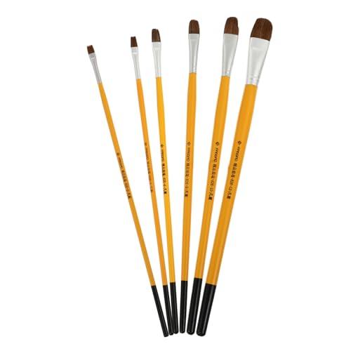MUELODSIC 6 Piezas Pinceles Profesionales para Artística Cerdas Duraderas y Fáciles de Limpiar para Estudiantes y Aficionados al DIY Portátil y Cómodo para Acuarela Óleo y Acrílico