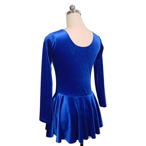 Vestido de patinação artística, temperamento com estampa de strass confortável veludo, fantasia de c