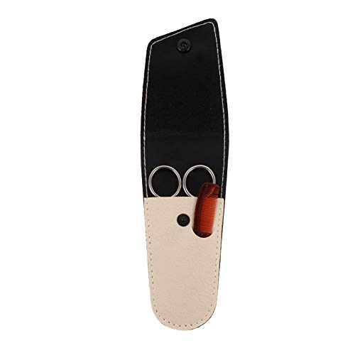 Tesoura de aço para bigode da Healifty, 3 peças, com bolsa de pente, aparador de pelos faciais, kit