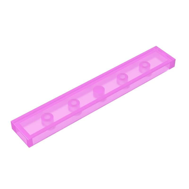 Gobricks 6636 Foundation Plate Tile 1x6 with Groove 50 Pieces GDS-564 Compatible with Lego Building Blocks Color:Trans Dark Pink — image 1