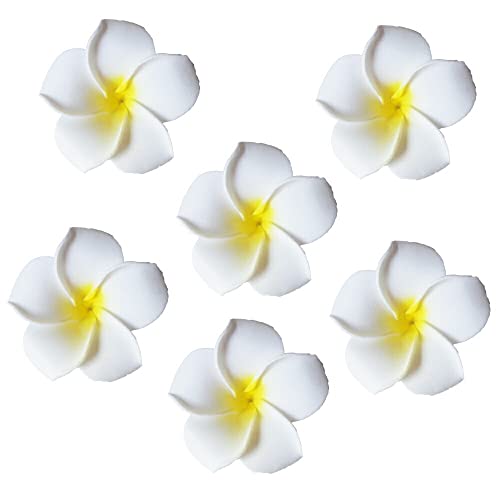プルメリア6個 花 アーティフィシャルフラワー 造花 アジアン雑貨 ホワイト バリ ハワイアン 髪飾り アクセサリー インテリア