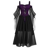 Lxitol Lady Cosplay Halloween Dresses for Women 2022 for Womens Witch Womens Plus Size Halloween Costumes Witchy Women's Sexy Halloween Dress A1 Purple XX-Large