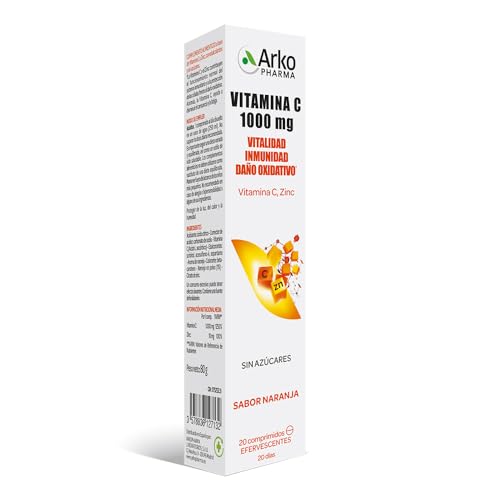 Arkopharma Vitamina C 1000 mg, Cansancio, Refuerzo Sistema Inmune, Vitaminas De Mayor Absorción, 20 comprimidos efervescentes, 30 Unidad (Paquete de 1)