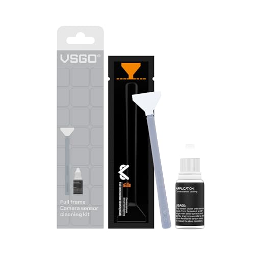 VSGO Full Frame Sensor Cleaning Kit, 6pcs Sensor Swabs & 10ml Sensor Cleaner for Nikon Sony Canon DSLR Camera Clean (VS-S03-6)