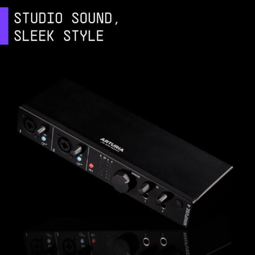Image of Arturia - MiniFuse 4 - Compact USB Audio & MIDI Interface with Creative Software for Recording, Production, Podcasting, Guitar - Black | 2 Xlr and Trs Preamps with 48V Plus 2 Line Inputs, Includes Analog Lab Intro and Ableton Live Lite