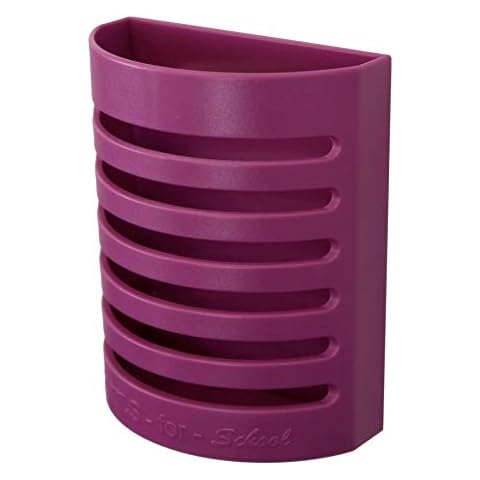 Tools-for-SchoolMagnetic Pencil Holder, Storage Organizer for School Locker, Office, Gym, Refrigerator and Whiteboard. Extra Strong Magnet. 4” H x 3.25” W (Magenta) Cover