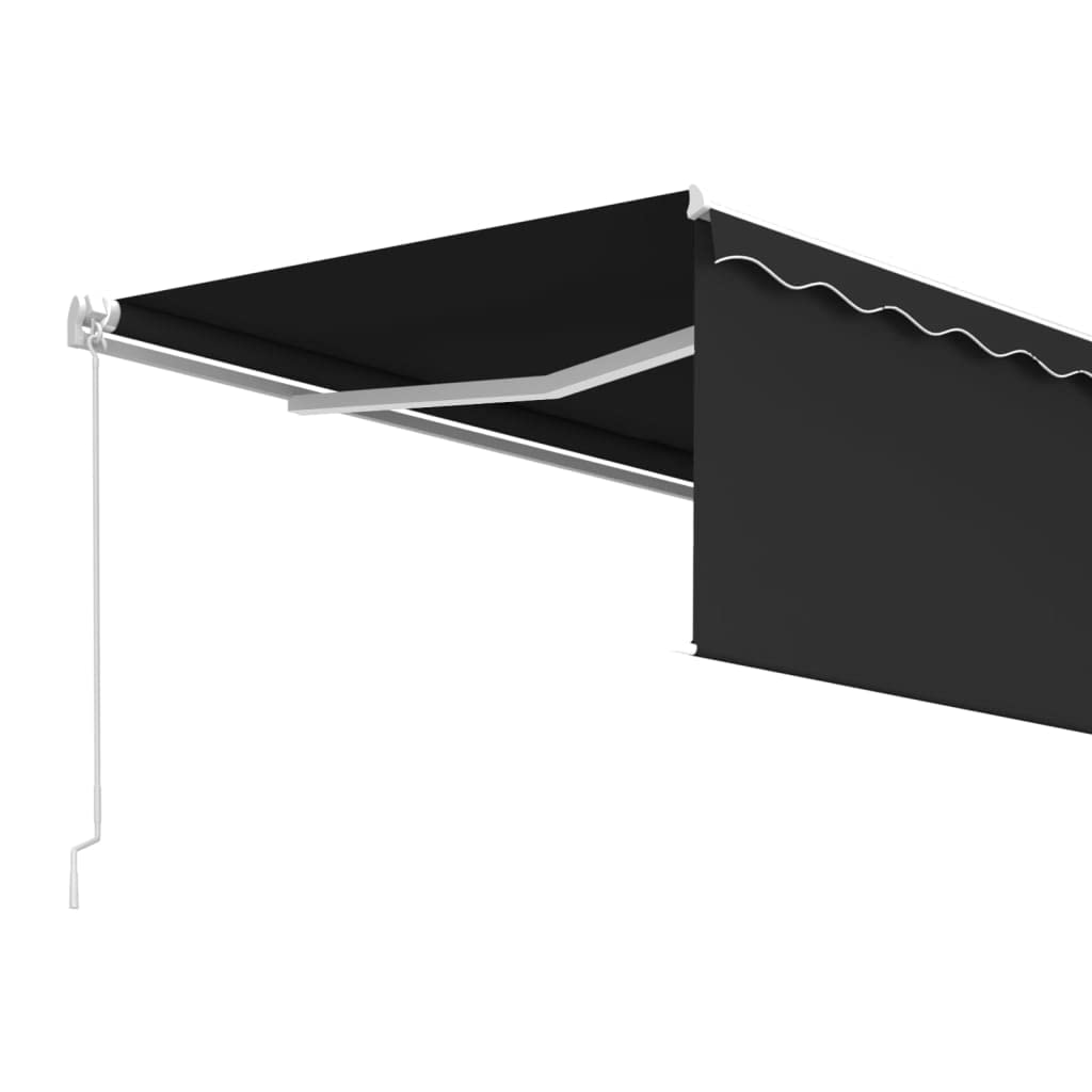 Tenda da sole retrattile manuale, 4 x 3 m, antracite, telaio in alluminio verniciato a polvere, tessuto in poliestere resistente ai raggi UV e all'acqua, funzionamento a manovella, protezione