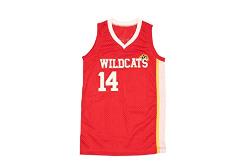 Boriz Zac E Troy Bolton 14 East High School Wildcats Claws Red Stitch Basketball Jersey (30)
