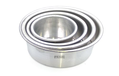 Image of Prime Bakers and Moulders Round Cake Baking Pan Aluminum Tin Mold for Oven (3,4,5,6 Inch)
