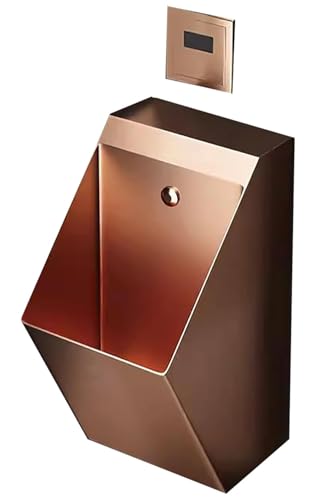 OTQEFTN Automatic Sensor Urinal,Wall Mounted Stainless Steel Urinal,Household Bathroom Toilet,Vertical Induction Flush Urinal,for Hotels,Shopping,Copper