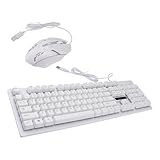 DOITOOL 有線ゲーミングキーボードマウス メカニカル式発光バックライト搭載 ホワイト カフェやホームオフィス対応 ゲーマー向け多機能コ