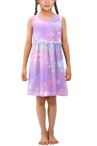 Girls Dresses Summer Toddler Sleeveless Midi Dress Casual Cotton A-Line Sundress4