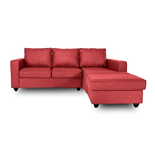 Image of Wakefit Sofa Set | 3 Year Warranty | Sofa 2 Seater, 2 Seater Sofa for Living Room, Wooden Sofa Set, Couch Sofa for Living Room, Sofa for Living Room - Napper(Omega : Red)