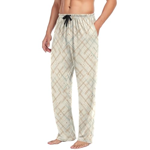 GuoChe Mens Cotton Pajama Bottoms Lightweight Pyjama Pants with pockets for Winter Sleeping Small4