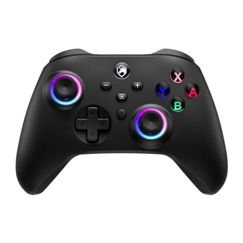 ECHTPower Switch Controller für Switch 2/OLED/Lite, Switch Pro Controller, 9 LEDs Wireless Controller für Switch mit Turbo, 6-Achsen, Aufwachen, Gyroskop, SYNC, Makro und Screenshot Schwarz