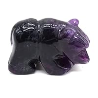 Amazon.co.jp: 天然水晶ローズクォーツアメジストクマ像宝石彫刻