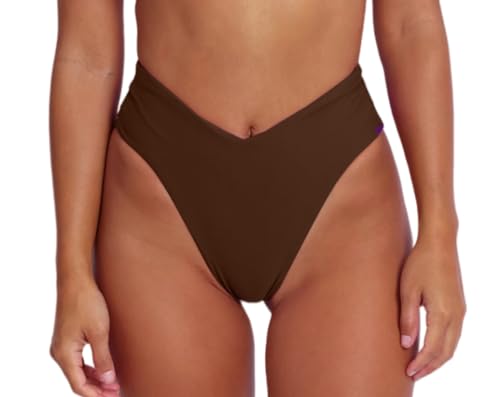 Image of geluboao Women's Bikini Bottom Sexy V Cut High Cut Swimsuit High Waisted Bathing Suit Bottoms