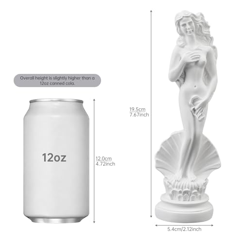 Estatua Birth of Venus blanca de resina 7.6 pulgadas miniatura 3