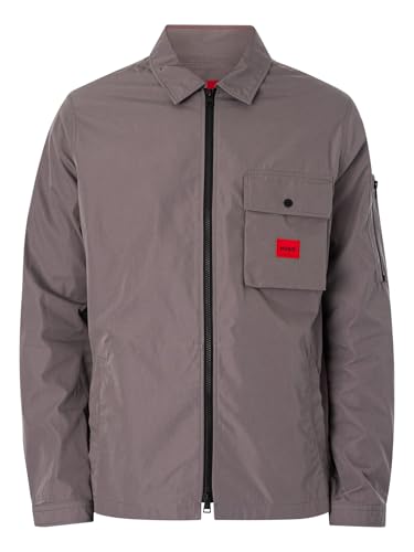 Image of Hugo Men's Cotton Mix Canvas Zip Up Overshirt